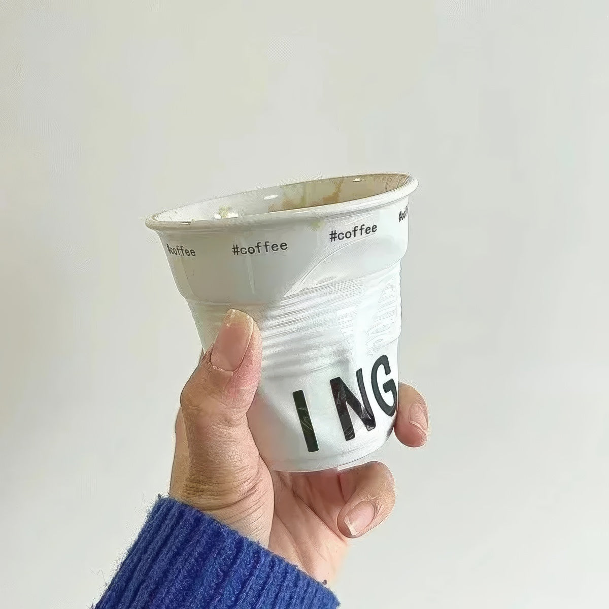 Crumpled Coffee Cup Ceramic Cup