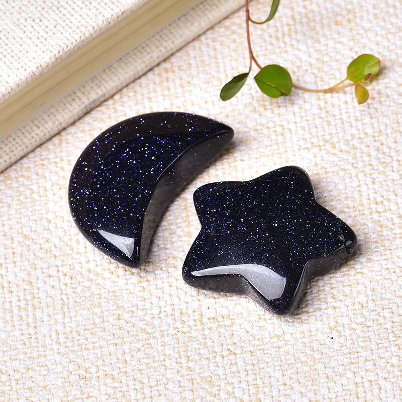 Moon & Star Natural Crystal Decor AESTHETIC_Fairycore AESTHETIC_Witchcore geode SUB CATEGORY_Desk Accessories SUB CATEGORY_Room Accents