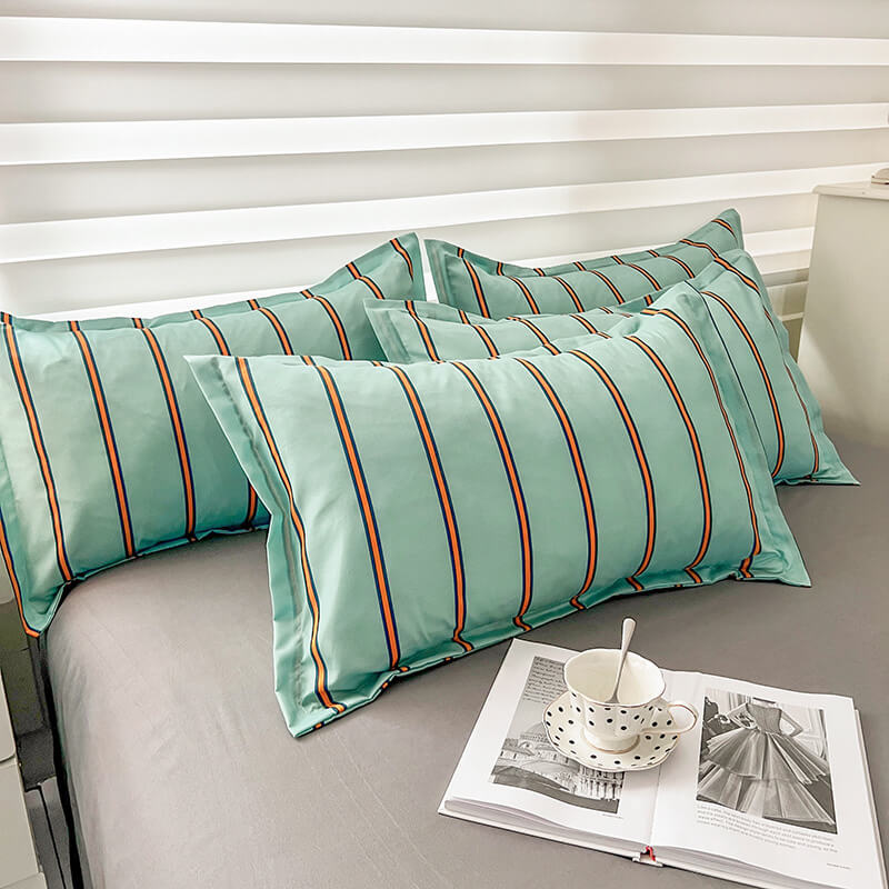 Turquoise Striped Bedding Set SUB CATEGORY_Bedding Sets