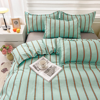 Turquoise Striped Bedding Set SUB CATEGORY_Bedding Sets