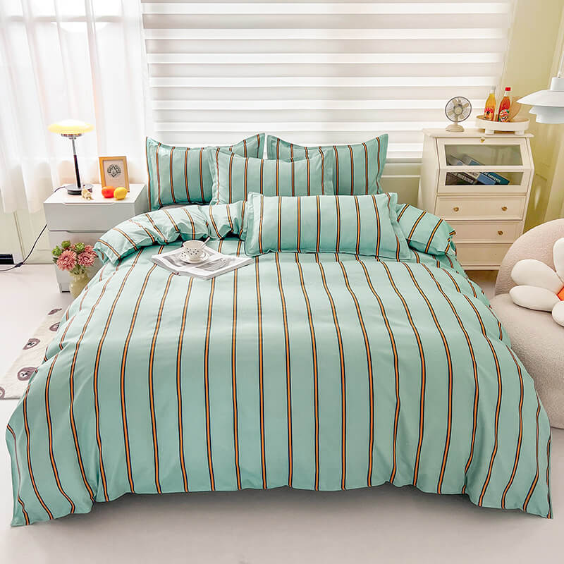 Turquoise Striped Bedding Set SUB CATEGORY_Bedding Sets