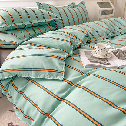 Turquoise Striped Bedding Set SUB CATEGORY_Bedding Sets