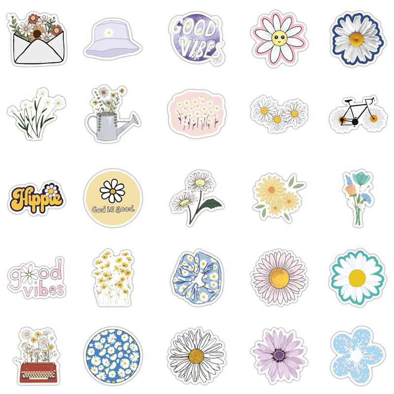 Cute Daisy Flowers Sticker Pack