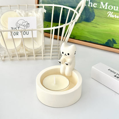 Hand-Warming Cat Candle Holder