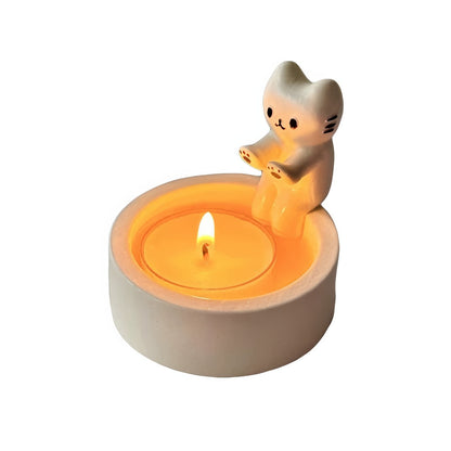Hand-Warming Cat Candle Holder