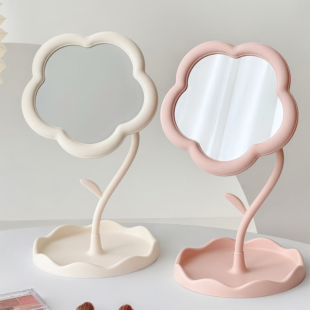 Miroir de maquillage en forme de fleur