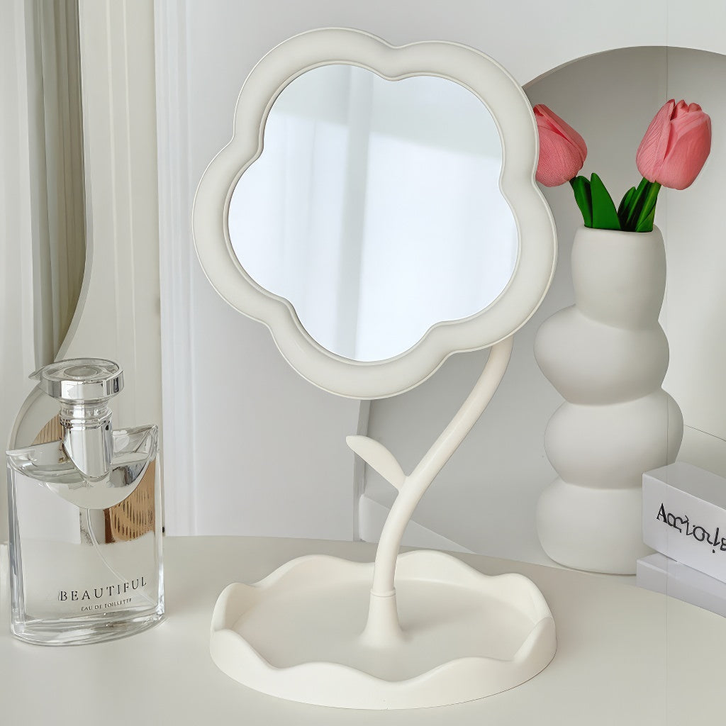 Miroir de maquillage en forme de fleur