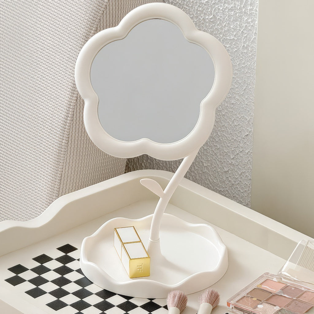 Miroir de maquillage en forme de fleur