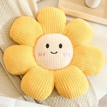 Kawaii Daisy Flower Throw Pillow