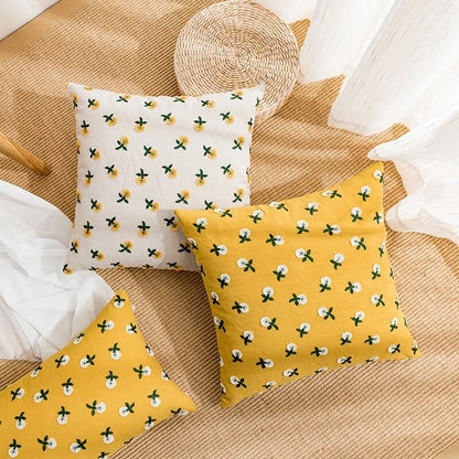 Cute Embroidered Flowers Cushion Cover cute flower daisy flower embroidered little flower SUB CATEGORY_Cushion Covers