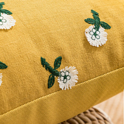 Cute Embroidered Flowers Cushion Cover cute flower daisy flower embroidered little flower SUB CATEGORY_Cushion Covers