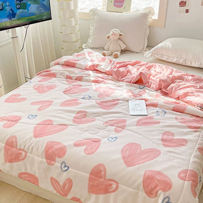 Pink Hearts Print Quilt cover quilt SUB CATEGORY_Throw Blankets throw blanket