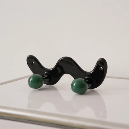 Glossy Wavy Ceramic Wall Hooks