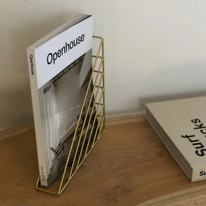 Geometric Wireframe Metal Magazine Rack