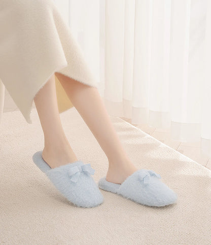 Fuzzy Solid Color Plush House Slippers
