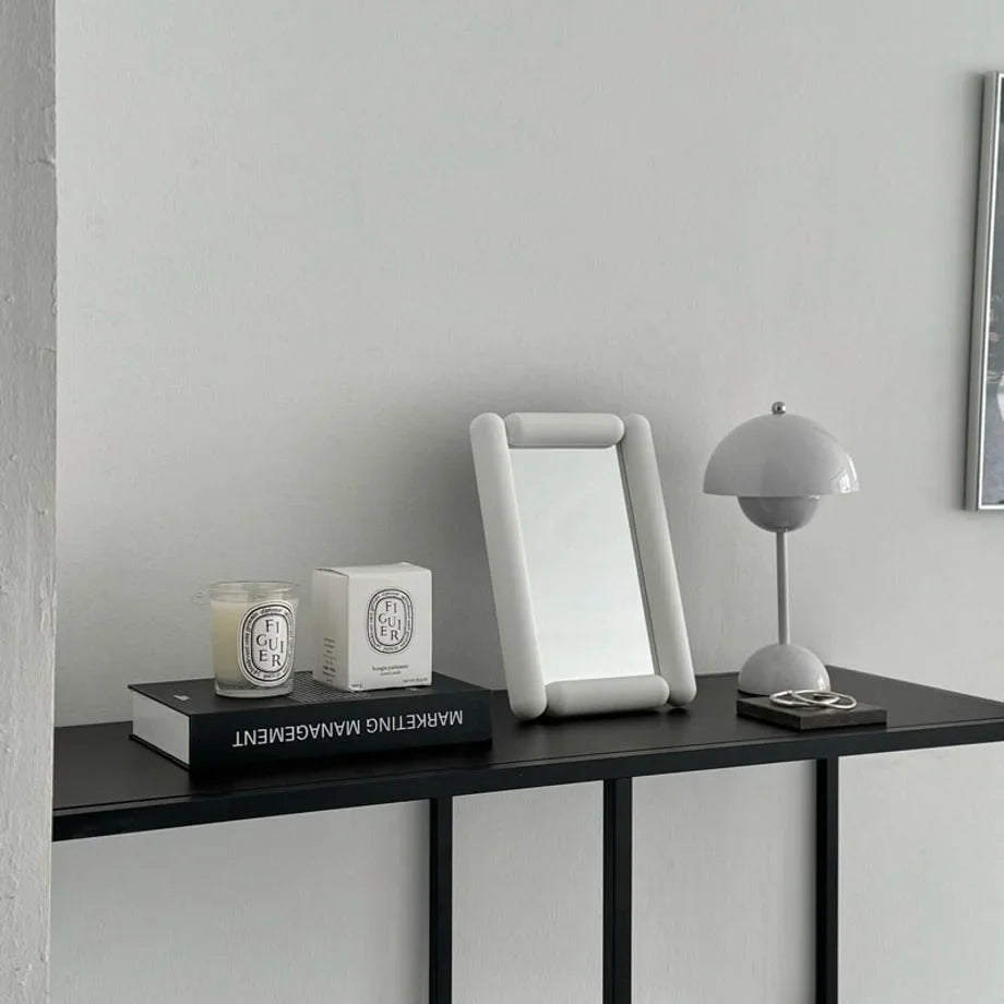 Smooth Pill-Shaped Melamine Desktop Mirror