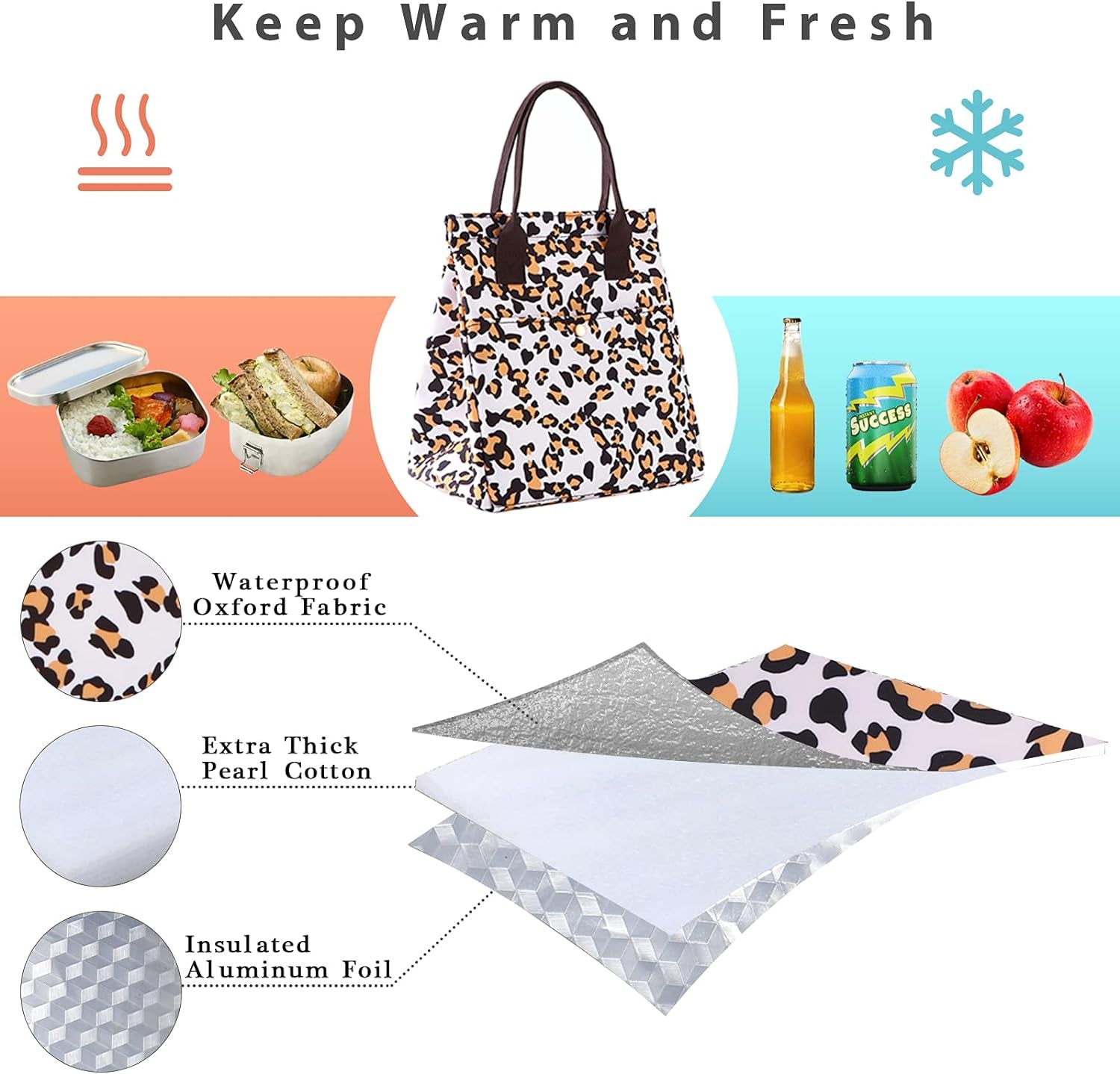 Lunch Bag Insulated Lunch Tote Bag Lunch Box Container Cooler Bag with Front Pocket Reusable Lunch Bags for Women Men Adults Work Hiking Picnic Home & Kitchen Kitchen & Dining Lunch Bags Storage & Organization Travel & To-Go Food Containers