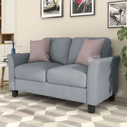 3 Piece Living Room Sofa Set, Modern Sectional Couch Furniture, Upholstered Armchair, Loveseat and Three Seat for Home or Office (Linen Grey) Furniture Home & Kitchen Living Room Furniture Living Room Sets