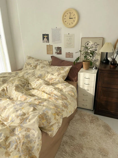 Soft Vintage Floral Cotton Bedding Set