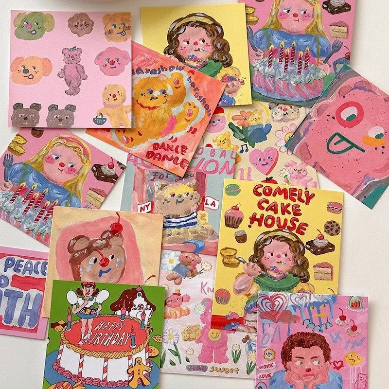 Playful Kawaii Doodle Art Wall Collage Kit