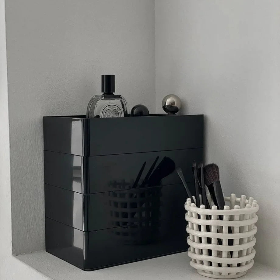 Sleek Minimalist ABS Rotating Makeup Organizer