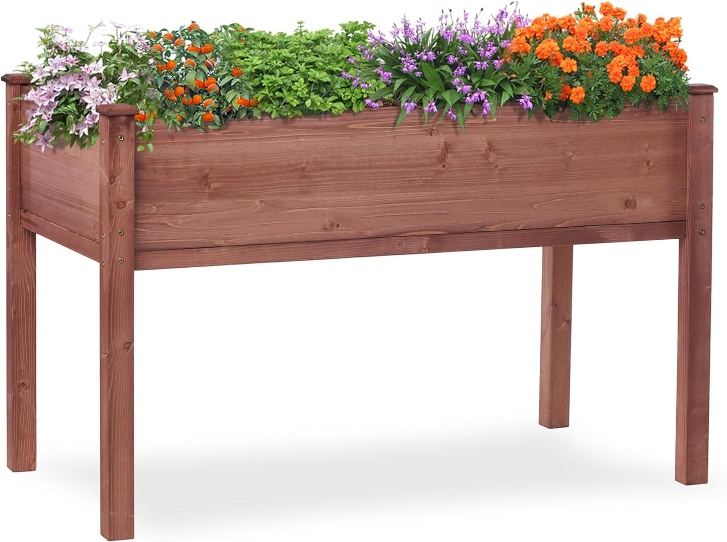 31X31X16 Inch Raised Garden Bed with Legs, Elevated Wooden Planter Box for Outdoor Plants Flowers Fruits Vegetable Herb Growing Gardening & Lawn Care Lawn & Garden Patio Planters & Container Accessories Pots Raised Beds