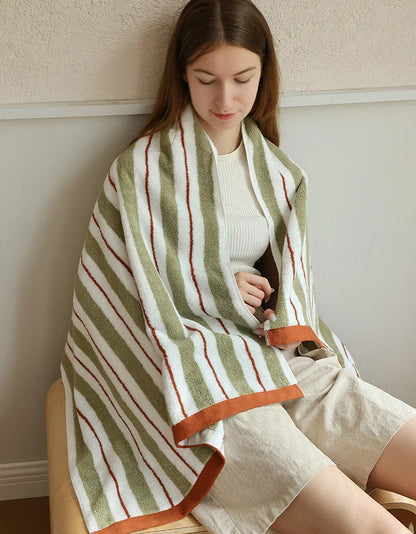 Plush Striped Cotton Towels