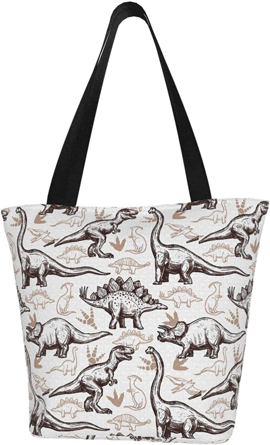 Antcreptson Dinosaurs Footprint Decorative Canvas Tote Bag for Woamen Travel Work Shopping Grocery Top Handle Purses Large Totes Reusable Handbags Cotton Shoulder Bags Home & Kitchen Kitchen & Dining Luggage & Bags Reusable Grocery Bags Shopping Totes Storage & Organization Travel & To-Go Food Containers