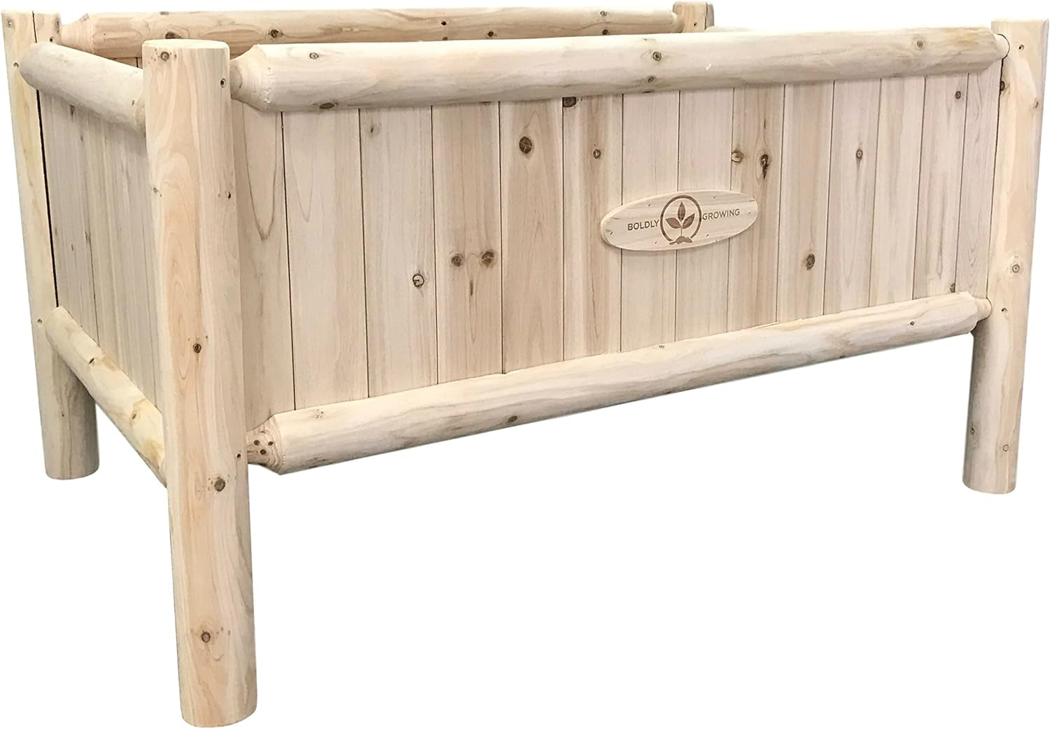 Boldly Growing Wooden Raised Planter Box with Legs - Large Elevated Outdoor Patio Cedar Garden Bed Kit to Grow Herbs and Vegetables - Unmatched Strength Lasts Years, Natural Rot-Resistant Wood Gardening & Lawn Care Lawn & Garden Patio Planters & Container Accessories Pots Raised Beds