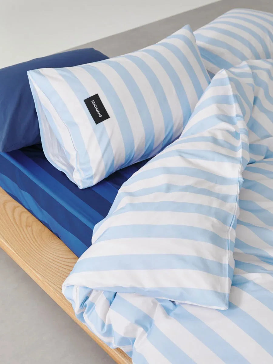 Soft Washed Wide Striped Cotton Bedding Set