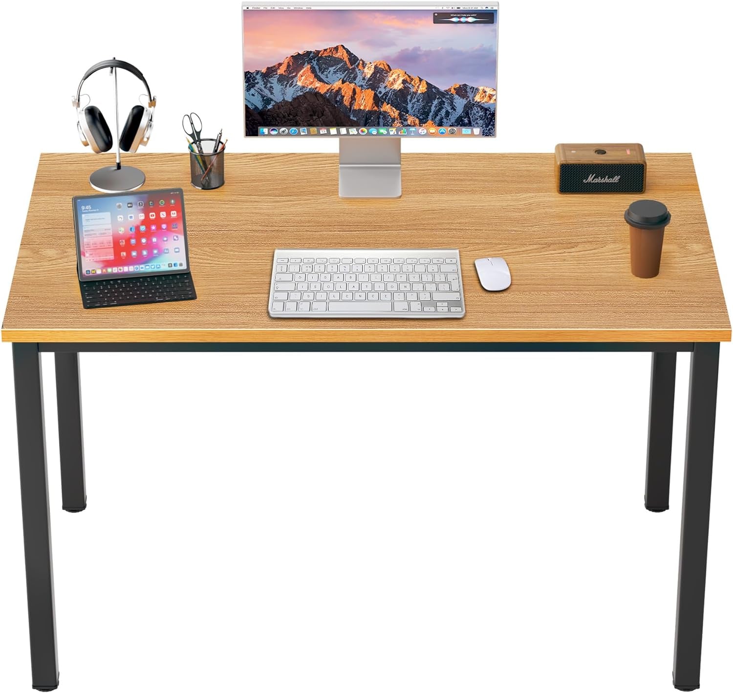 Dlandhome 47 Inches Medium Computer Desk, Composite Wood Board, Decent and Steady Home Office Desk/Workstation/Table, BS1-120BW Furniture Home & Kitchen Home Office Desks Home Office Furniture