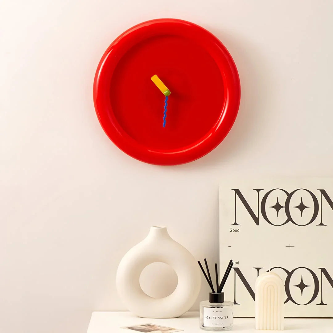 Chunky Frame Colorblock ABS Wall Clock