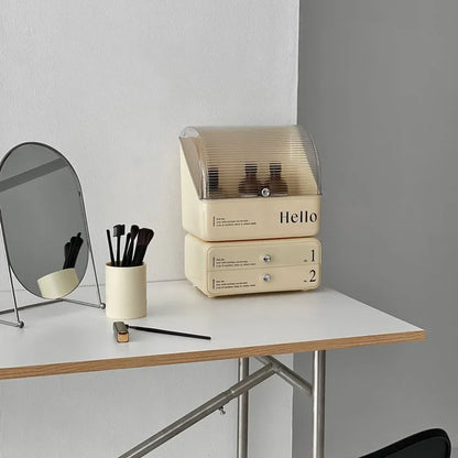 Retro Typographic Stackable ABS Makeup Organizer