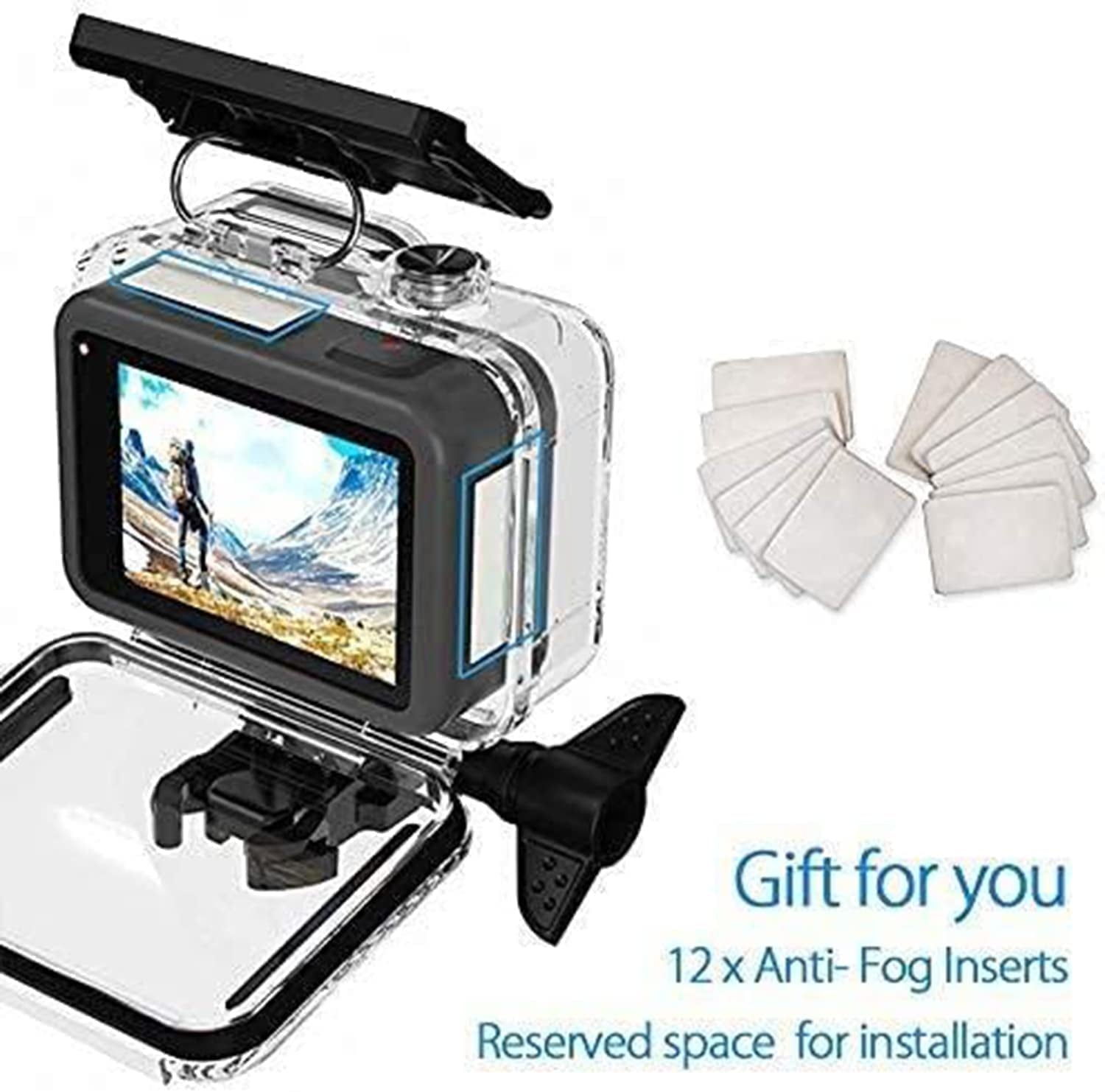 Fitstill 60M/196FT Waterproof Case for Go Pro Hero12 Black/Hero11 Black/Hero10 Black/Hero9 Black,Protective Underwater Diving Housing Shell with Accessories for Hero12/11/10/9 Black Action Camera Camera & Photo Electronics Housings Underwater Photography