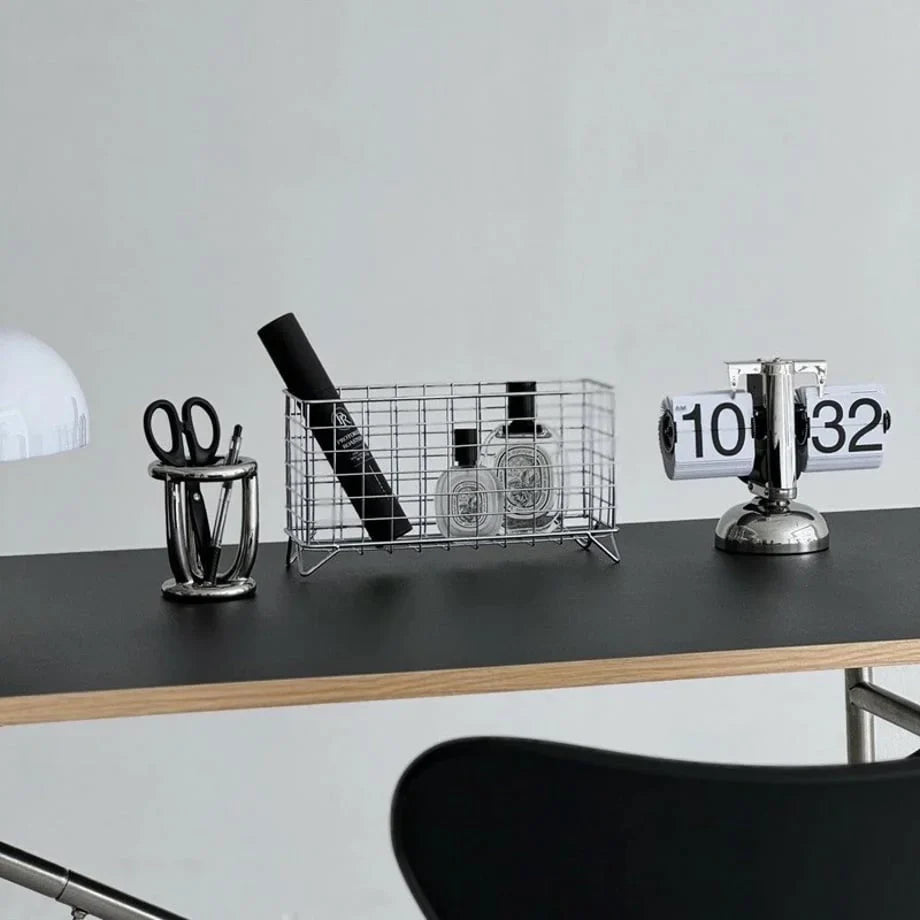 Wireframe Grid Metal Desktop Organizer