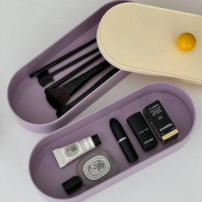 Smooth Colorblock ABS Makeup Organizer