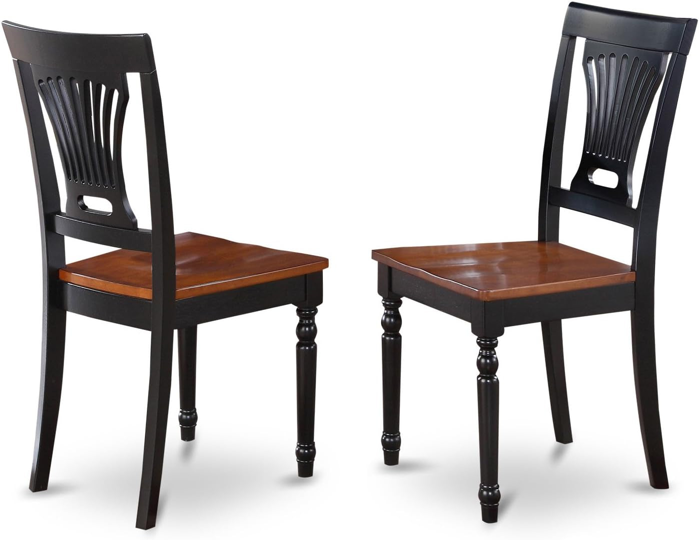 East West Furniture PLAI7-BLK-W 7 Piece Dining Room Table Set Consist of an Oval Kitchen Table with Butterfly Leaf and 6 Dining Chairs, 42X78 Inch, Black & Cherry Dining Room Furniture Furniture Home & Kitchen Table & Chair Sets