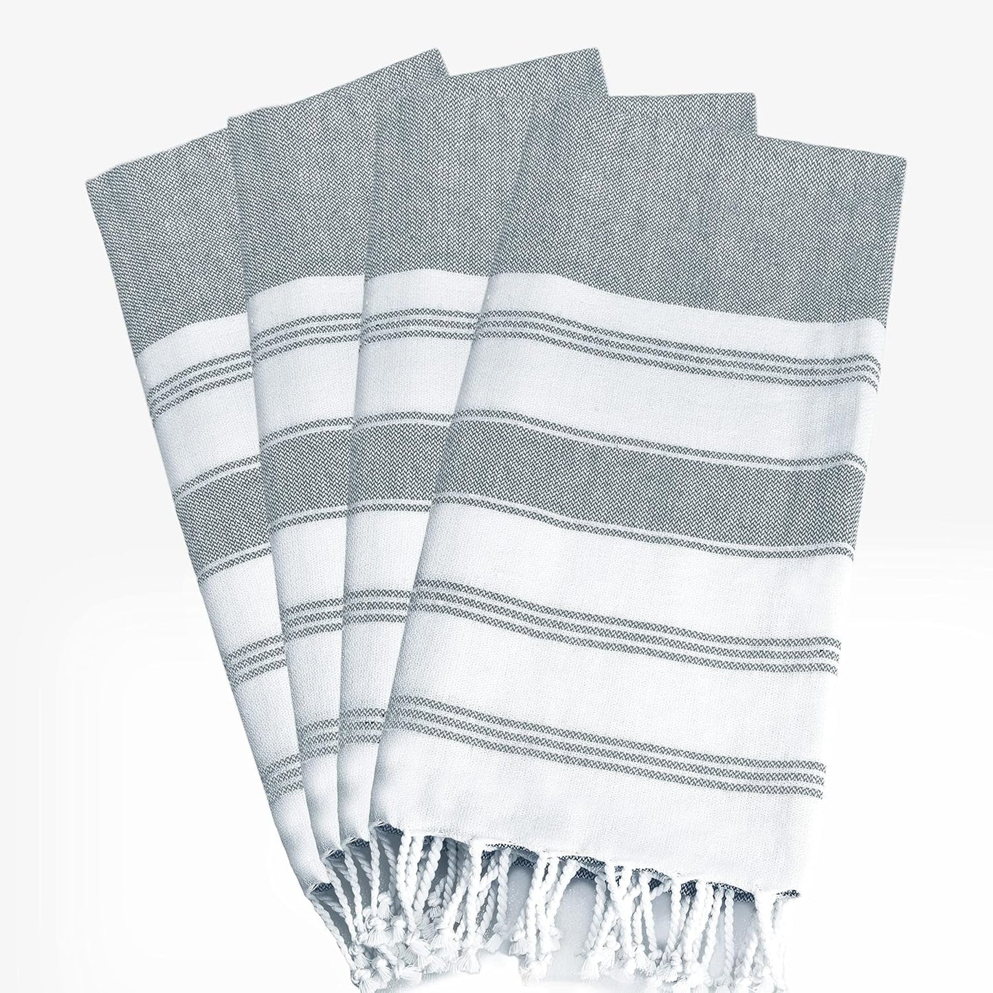 GLAMBURG Peshtemal Turkish Towel 100% Cotton Beach Towels Oversized 36X71 Set of 2, Cotton Beach Towels for Adults, Soft Durable Absorbent Extra Large Bath Sheet Hammam Towel - Charcoal Grey Bath Beach Towels Home & Kitchen Towels