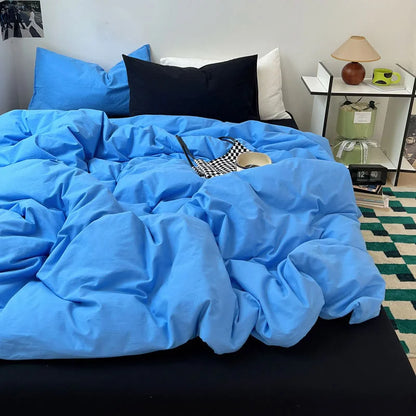 Soft Washed Solid Color Cotton Bedding Set
