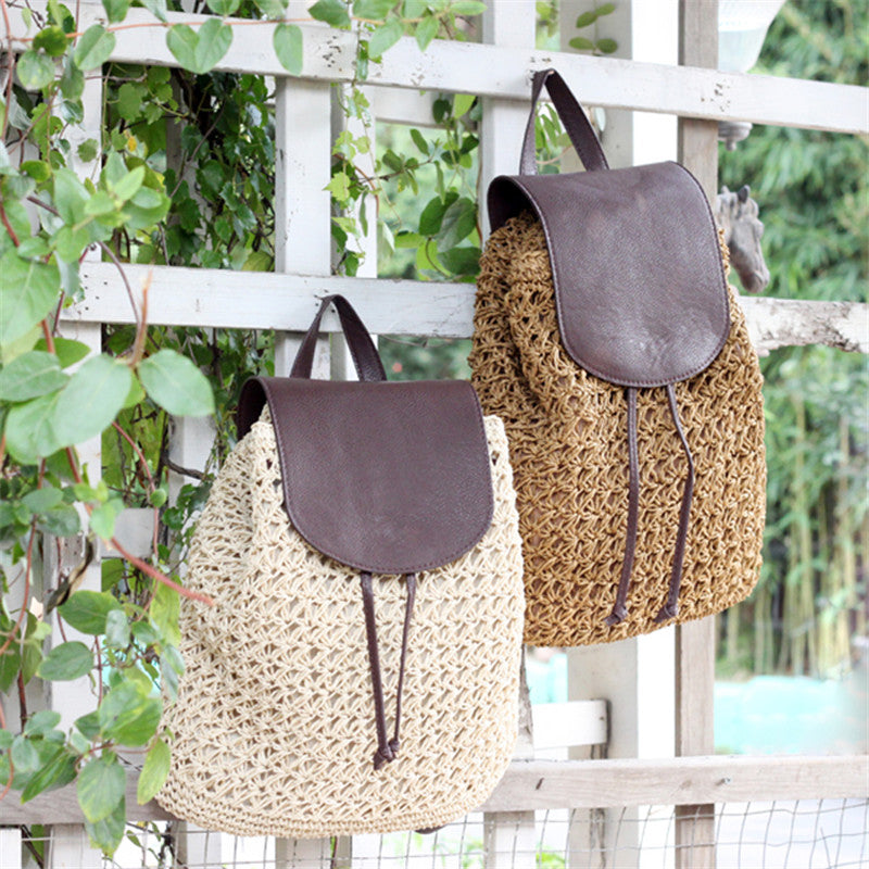 Althaia Straw Backpack