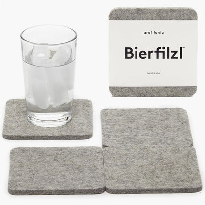 Graf Lantz - Bierfilzl Felt Coasters - Square - 100% Merino Wool - Moisture Wicking - Heat Resistant - Sustainable - Home Decor - Housewarming Gift - 4 Coaster Set - 4" X 4" X 5 Mm - Forest Bar Tools Bar Tools & Drinkware Coasters Dining & Entertaining Home & Kitchen Kitchen & Dining