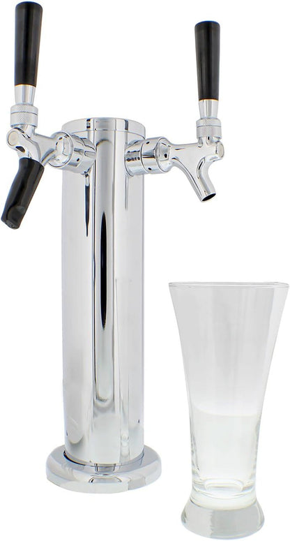 Dual Beer Tower Dispenser - Draft Kegerator Tower Beer Dispenser Kit with 2 Faucet Tap Handles & Caps, Hose, Keg Wrench Beer Brewing Home & Kitchen Home Brewing & Wine Making Kegs & Kegging Kitchen & Dining