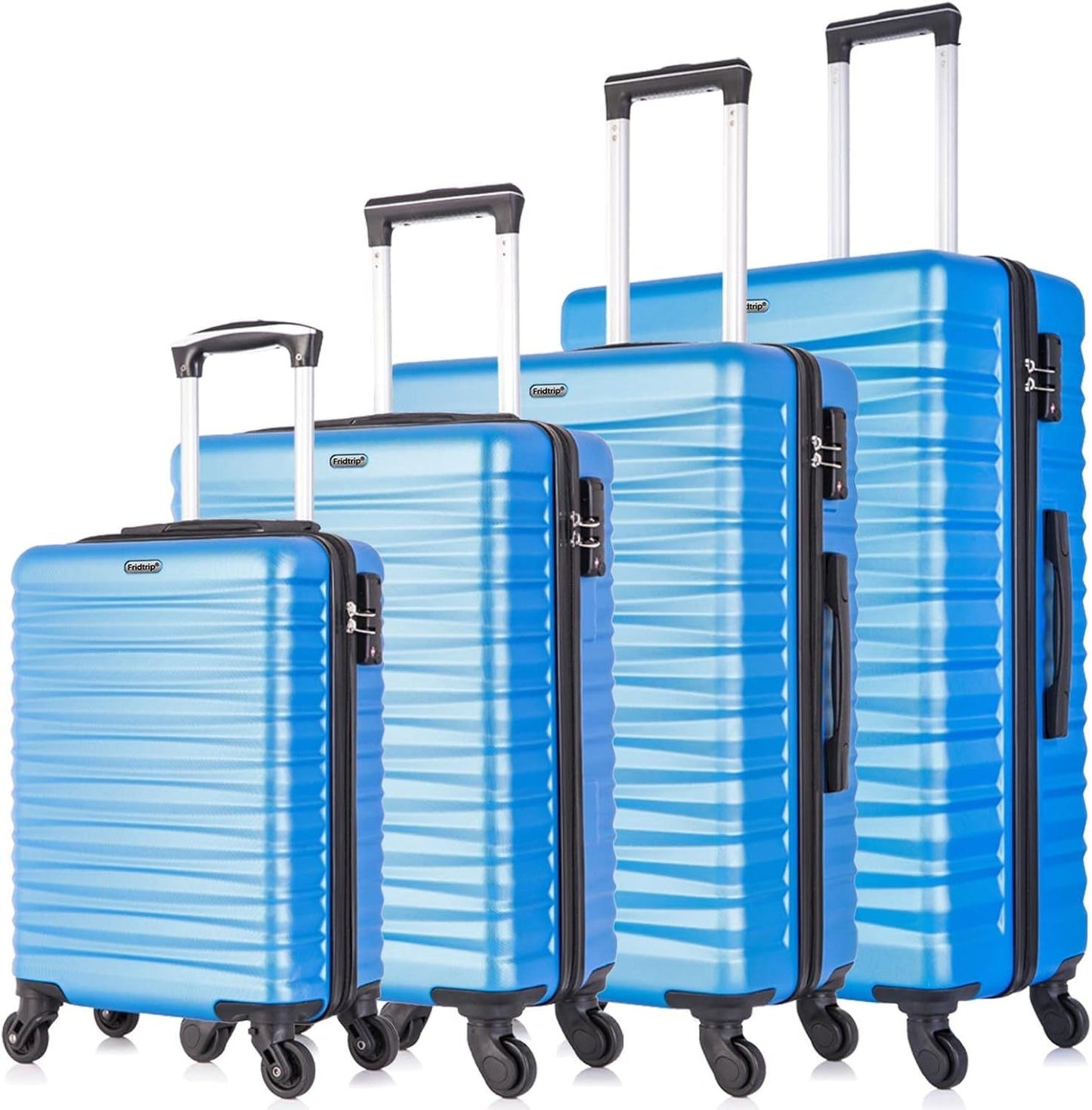 Apelila 4 Piece Luggage Sets,Travel Suitcase Spinner Hardshell Lightweight W/Free Suitcase Cover& Hanger (4 PCS Sky Blue) Clothing Luggage Luggage & Travel Gear Luggage Sets Shoes & Jewelry