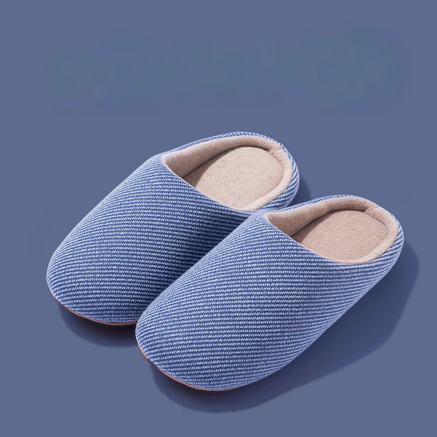 Soft Ribbed Cotton House Slippers