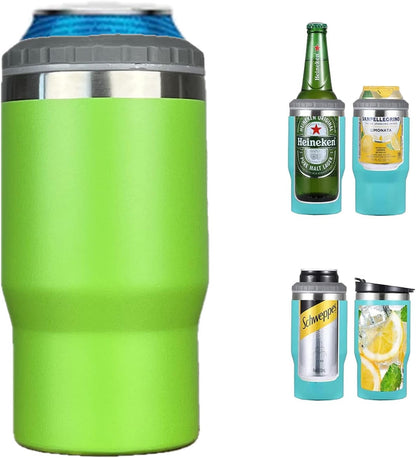 4 in 1 Stainless Steel Can/Bottle Insulator, 14Oz Two-Way Lids SUS Insulated Can Cooler, Beer Bottle Holder (Black) Home & Kitchen Kitchen & Dining Storage & Organization Thermocoolers Travel & To-Go Food Containers