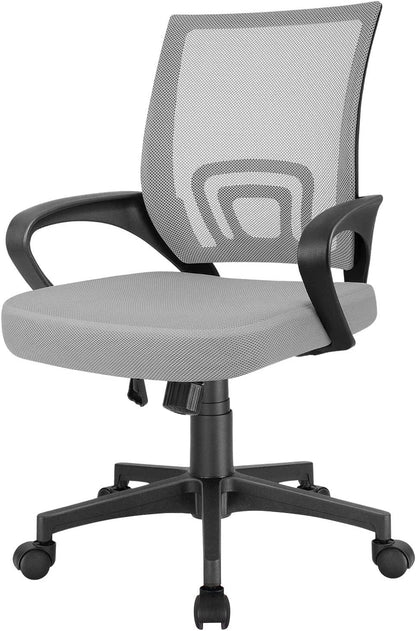 Furmax Office Chair Ergonomic Desk Chair Mesh Computer Chair, Mid Back Swivel Task Chair Executive Chair with Lumbar Support and Armrests (Grey) Furniture Home & Kitchen Home Office Chairs Home Office Desk Chairs Home Office Furniture