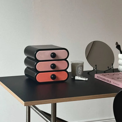 Glossy Wavy Color Block Makeup Organizer