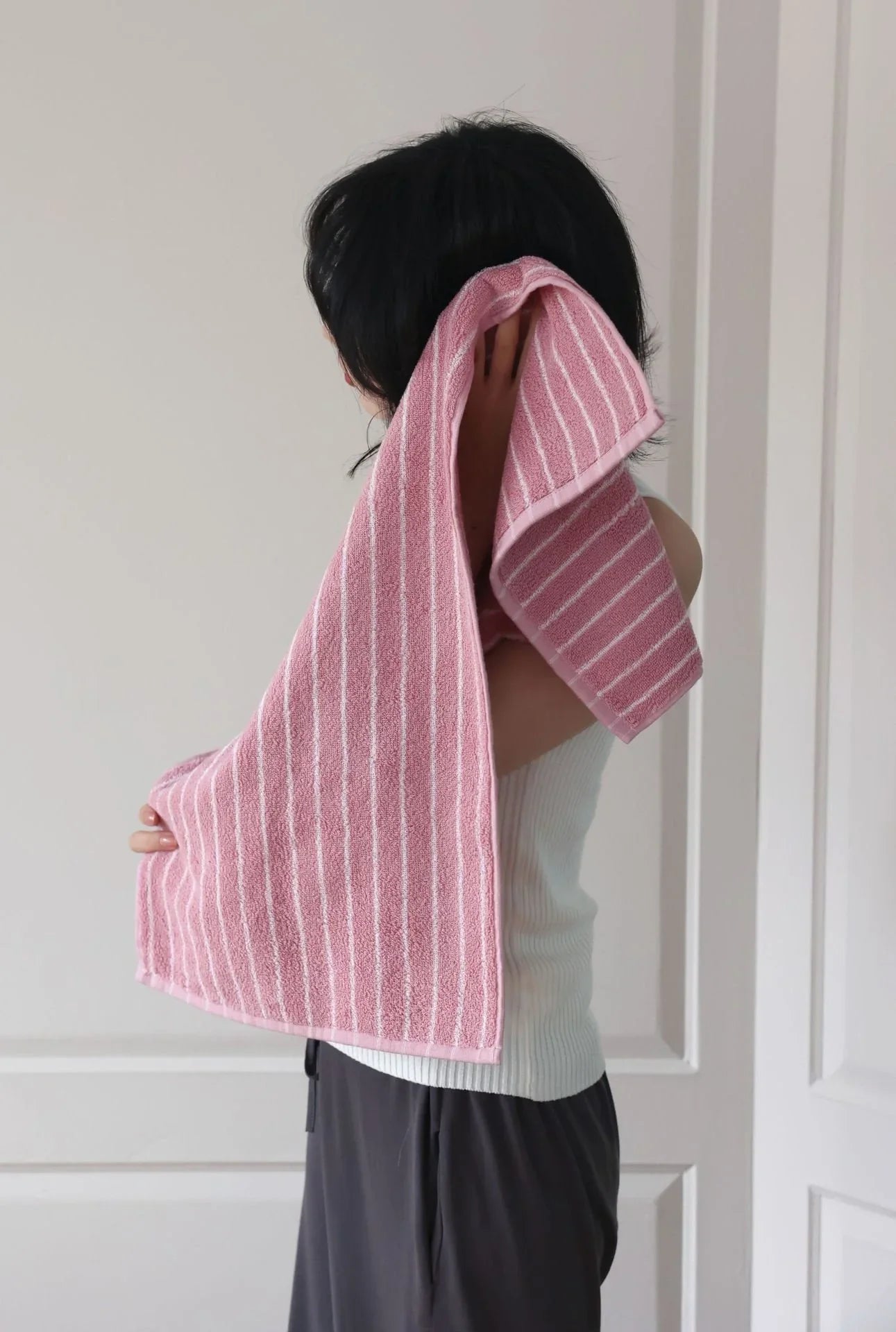 Plush Pinstripe Cotton Towel Set