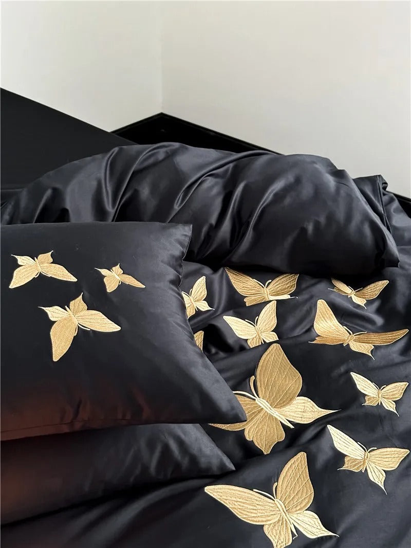 Papillon Egyptian Cotton Embroidery Bedding Set