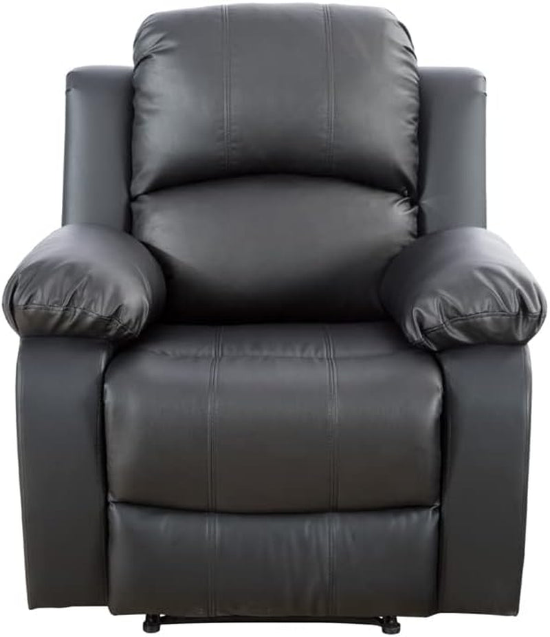 Black Leather Recliner Chair, Maunal Reclining Chair Living Room Furntiure Set for Home/Office/Apartment - 1 Piece Chairs Furniture Home & Kitchen Living Room Furniture